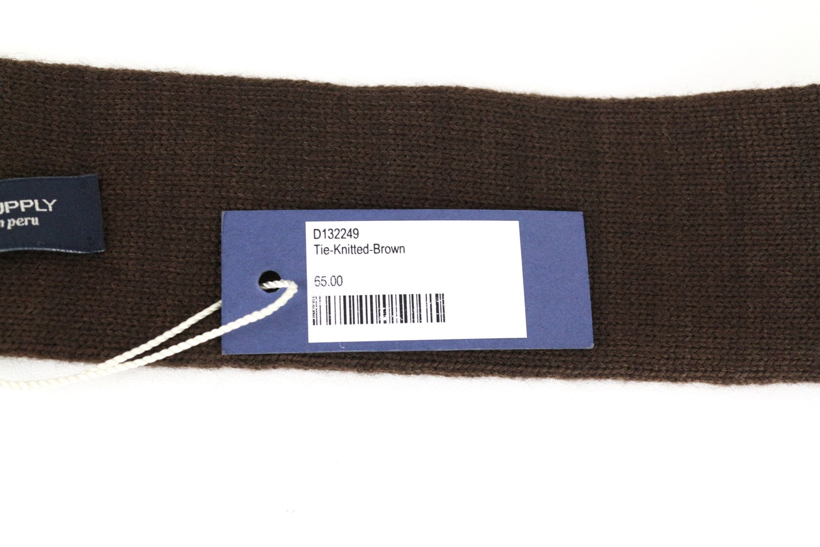 SUITSUPPLY Men's Tie ~145 x 6 cm Pure Merino Wool Square-End Knitted Brown