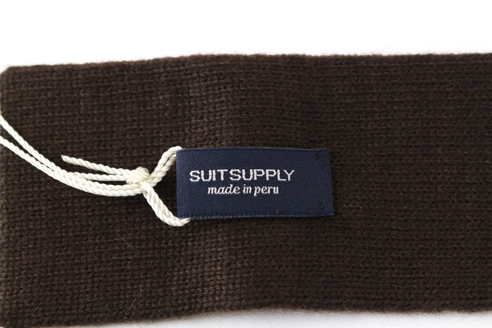 SUITSUPPLY Men's Tie ~145 x 6 cm Pure Merino Wool Square-End Knitted Brown