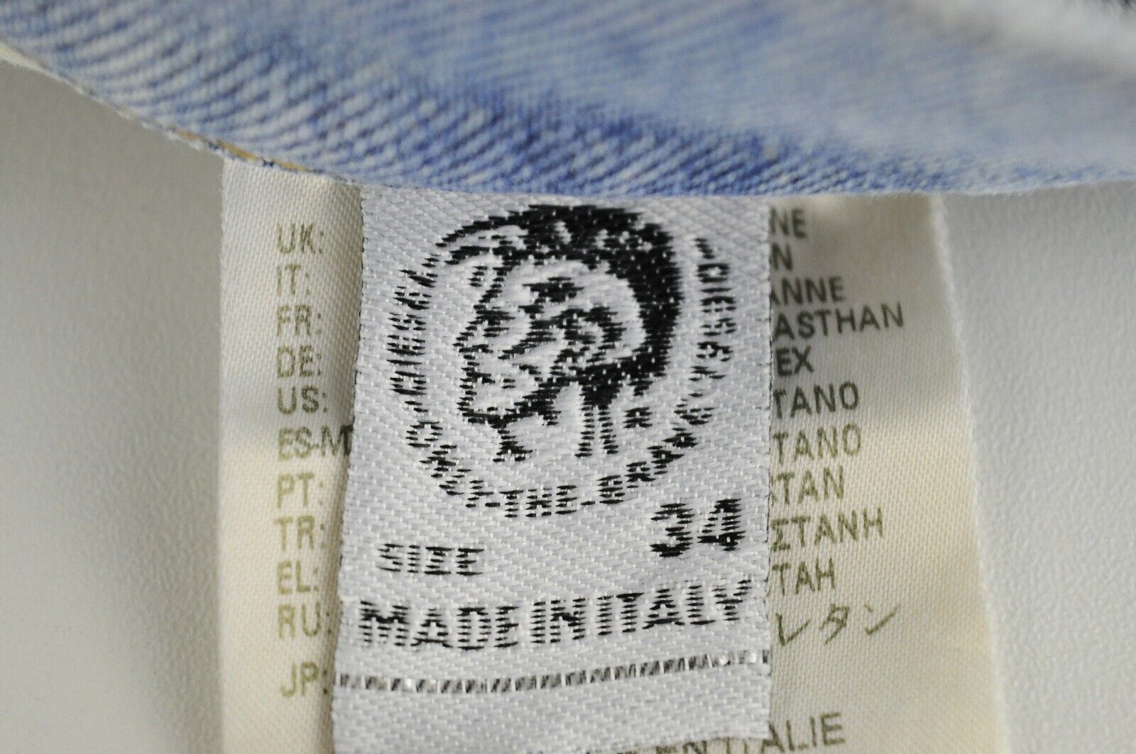 DIESEL D-Eetar 081AK Mens Jeans W34/L32 Stretchy Blue Aged Ripped Carrot