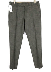 PT TORINO Men Trousers 52 W37 Freedom Grey Brown Patterned Pure Wool Pleated