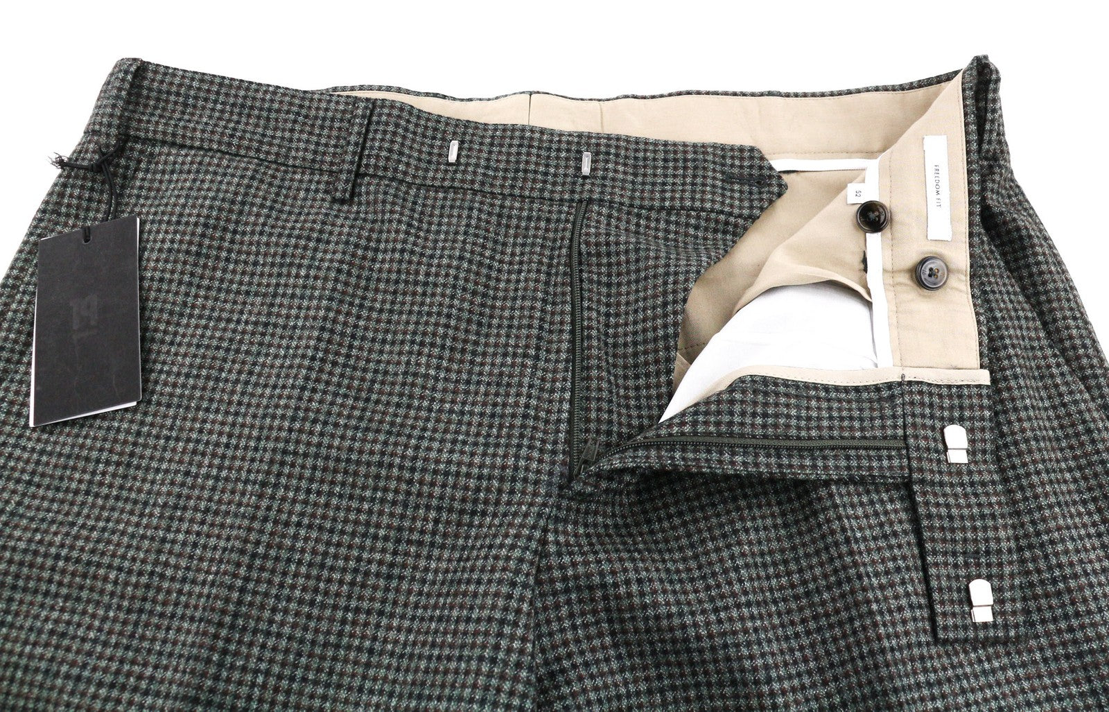 PT TORINO Men Trousers 52 W37 Freedom Grey Brown Patterned Pure Wool Pleated