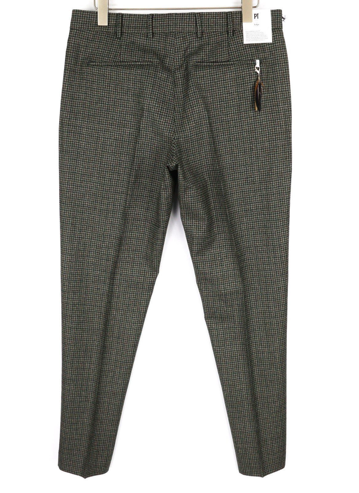 PT TORINO Men Trousers 50 W36 Soft  Pure Wool Grey Patterned Pleated Dress