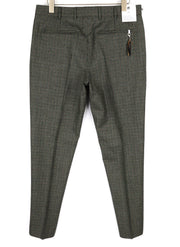 PT TORINO Men Trousers 50 W36 Soft  Pure Wool Grey Patterned Pleated Dress