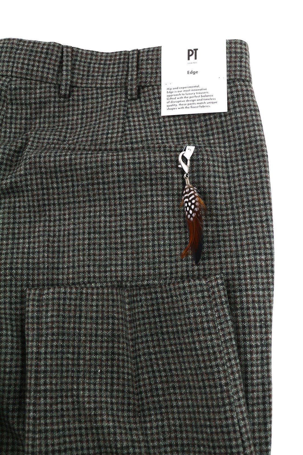 PT TORINO Men Trousers 50 W36 Soft  Pure Wool Grey Patterned Pleated Dress