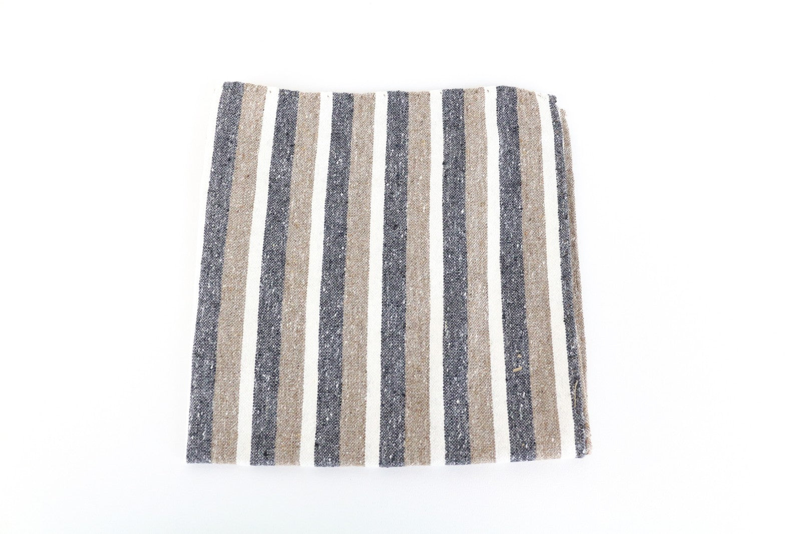 SUITSUPPLY Men's Pocket Square 33 x 33 cm Striped Handkerchief Silk Cotton Blend