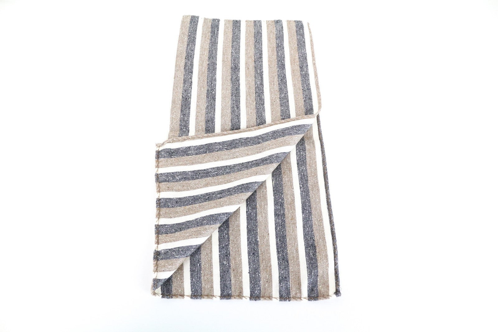 SUITSUPPLY Men's Pocket Square 33 x 33 cm Striped Handkerchief Silk Cotton Blend