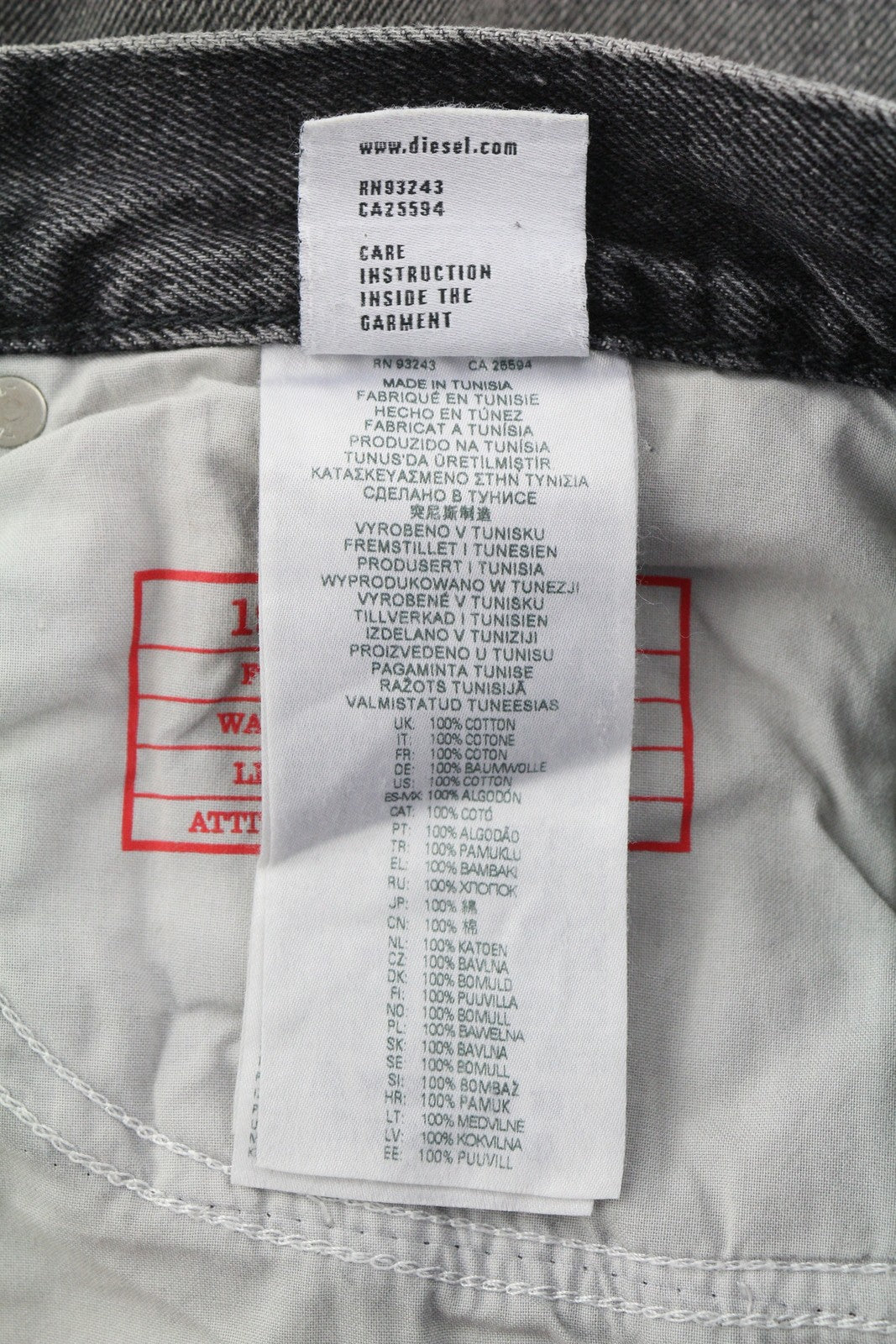 DIESEL 1995 D-SARK 007K8 Men Jeans W33/L32 Slim  Straight Distress Grey RRP€195
