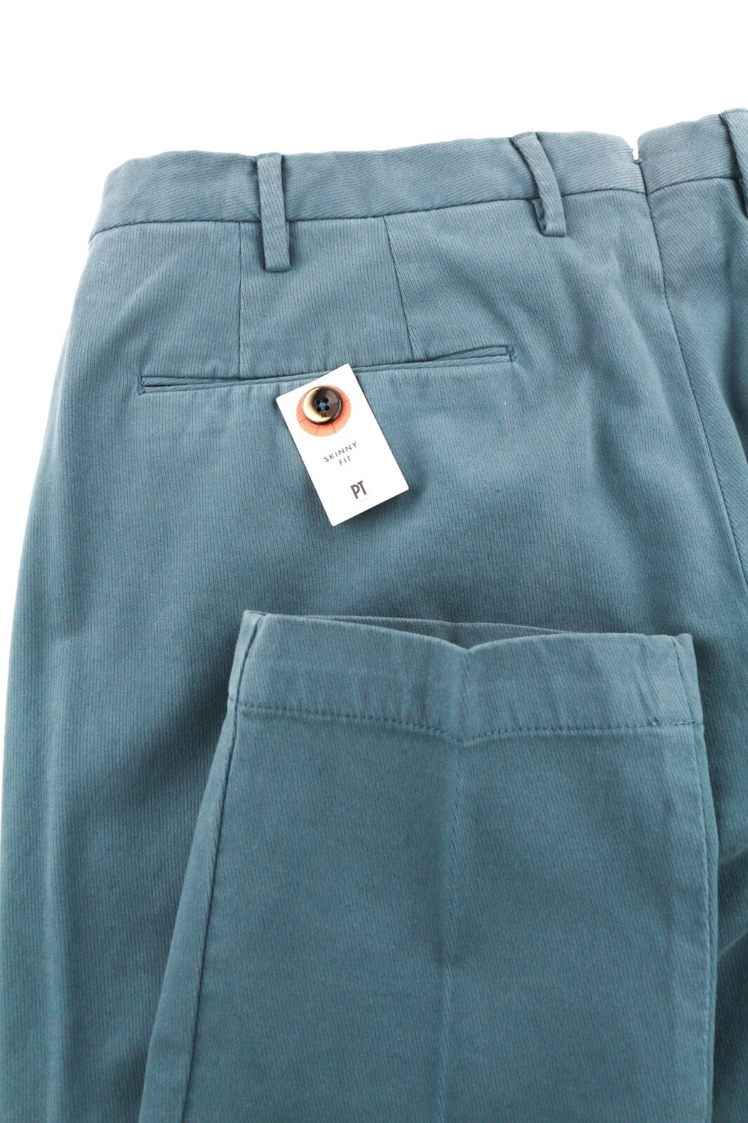 PT TORINO Men Trousers 44 W28 Skinny  Cotton Stretchy Blue Dress Pleated Front