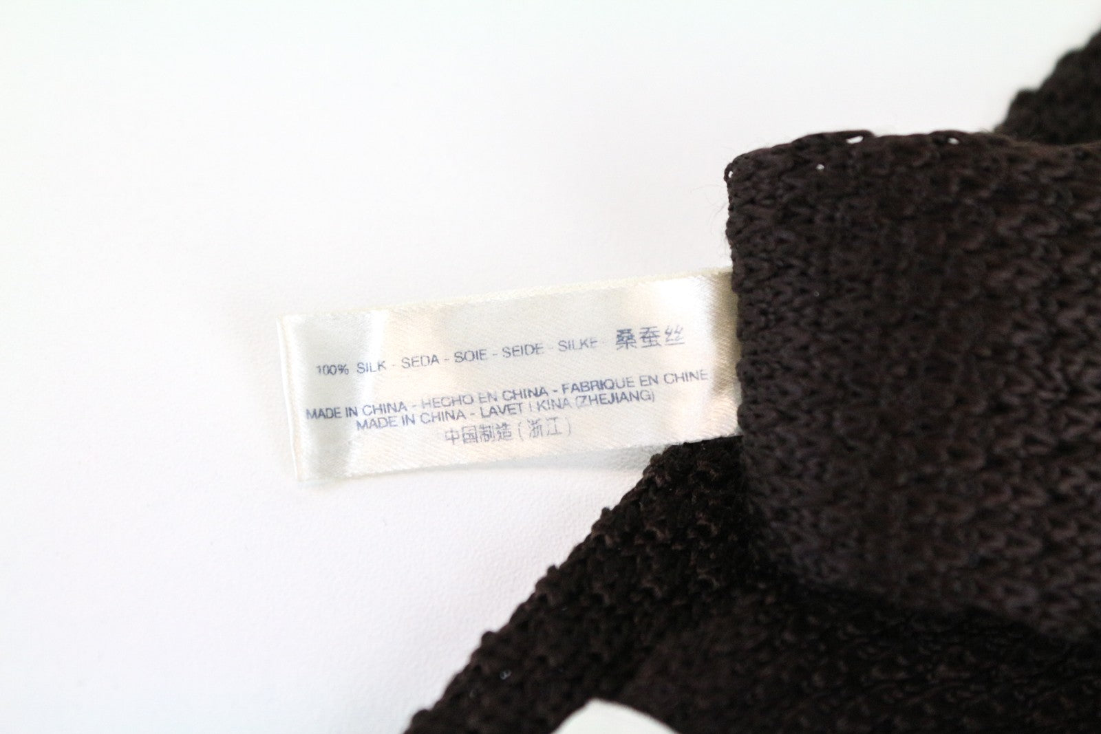 SUITSUPPLY Men's Tie 148 x 6 cm Pure Silk Knitted Classic Square-End Dark Brown