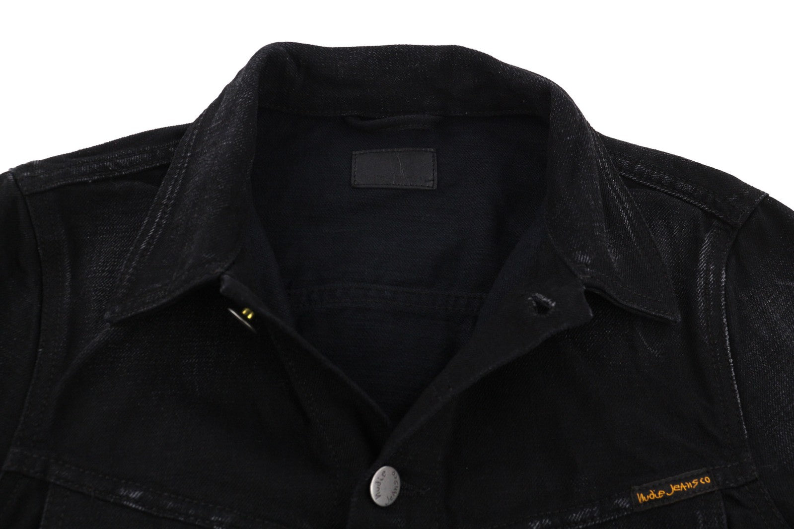 NUDIE Billy Men Jacket XS Rebel Black B01 Washed Buttoned  Neck Pockets