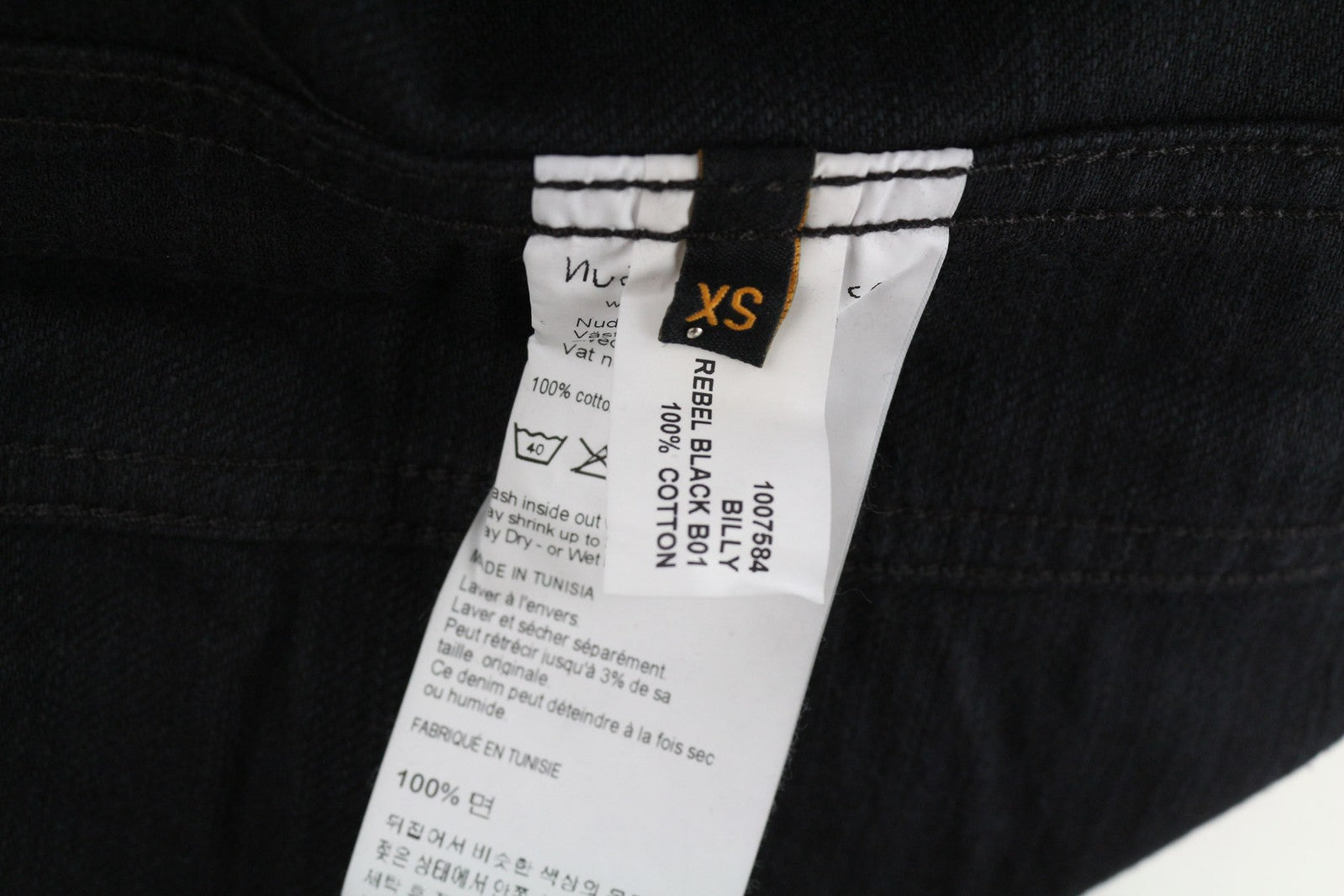 NUDIE Billy Men Jacket XS Rebel Black B01 Washed Buttoned  Neck Pockets