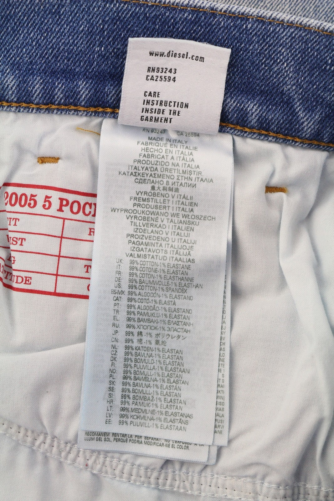 DIESEL 2005 D-Fining 09E85 Men Jeans W34/L30 Regular Tapered Washed Blue RRP€295