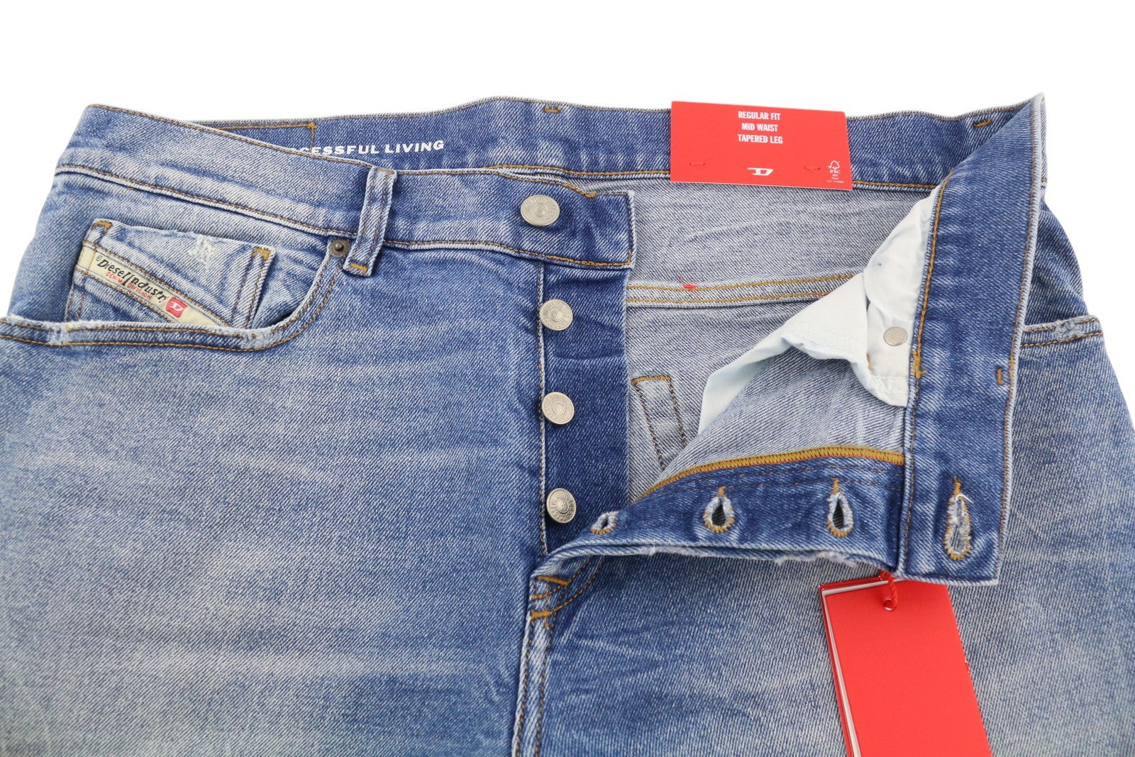 DIESEL 2005 D-Fining 09E85 Men Jeans W34/L30 Regular Tapered Washed Blue RRP€295