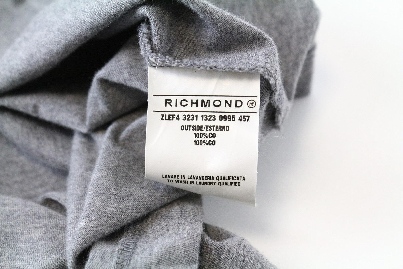 RICHMOND X Men's T-Shirt L Grey Crew Neckline Sleeveless Printed Back Melange