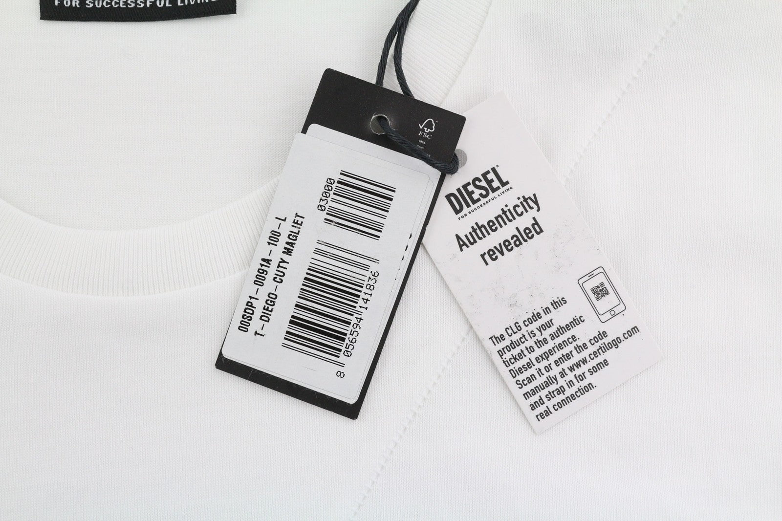 DIESEL T-Diego-Cuty Mens T-Shirt L Short Sleeve Crew Collar  Tricot Casual