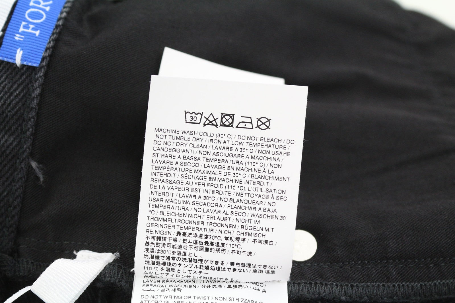 OFF-WHITE Men Jeans 34 Zip Detailed Skate Vintage Black 100%Cotton RRP€550