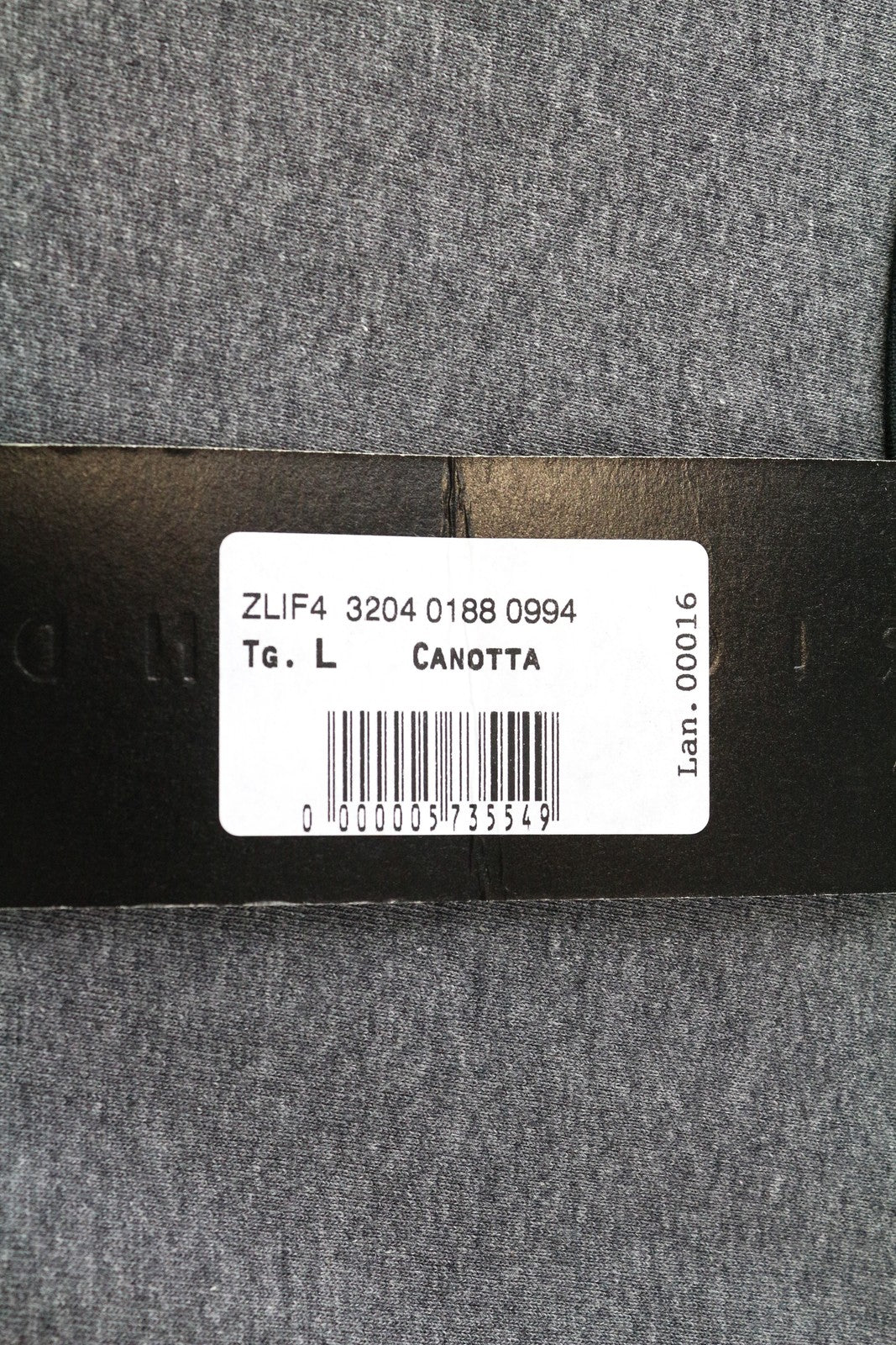 RICHMOND X Men's T-Shirt ~L Dark Grey Crew Neck Sleeveless Printed Back Melange