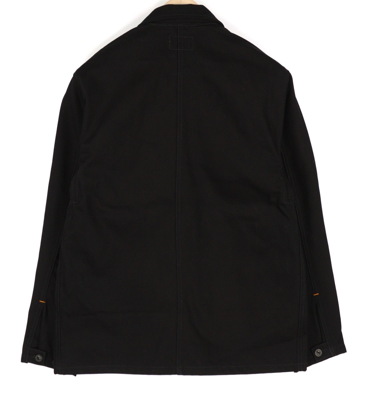 NUDIE Jonathan Men Jacket M Worker Neck Buttoned Patch Pockets Denim Black