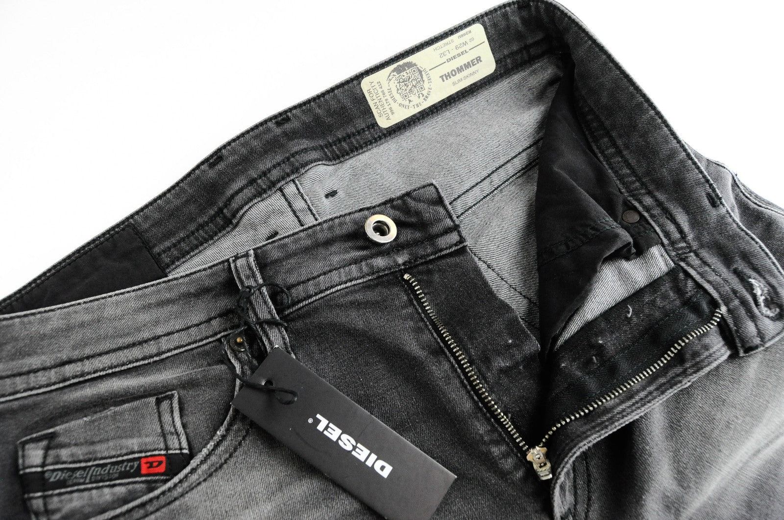 DIESEL Thommer R266U Men Jeans W29/L32 Slim Skinny Grey Stretch Cotton