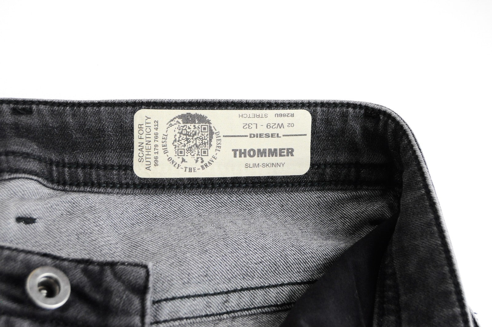 DIESEL Thommer R266U Men Jeans W29/L32 Slim Skinny Grey Stretch Cotton