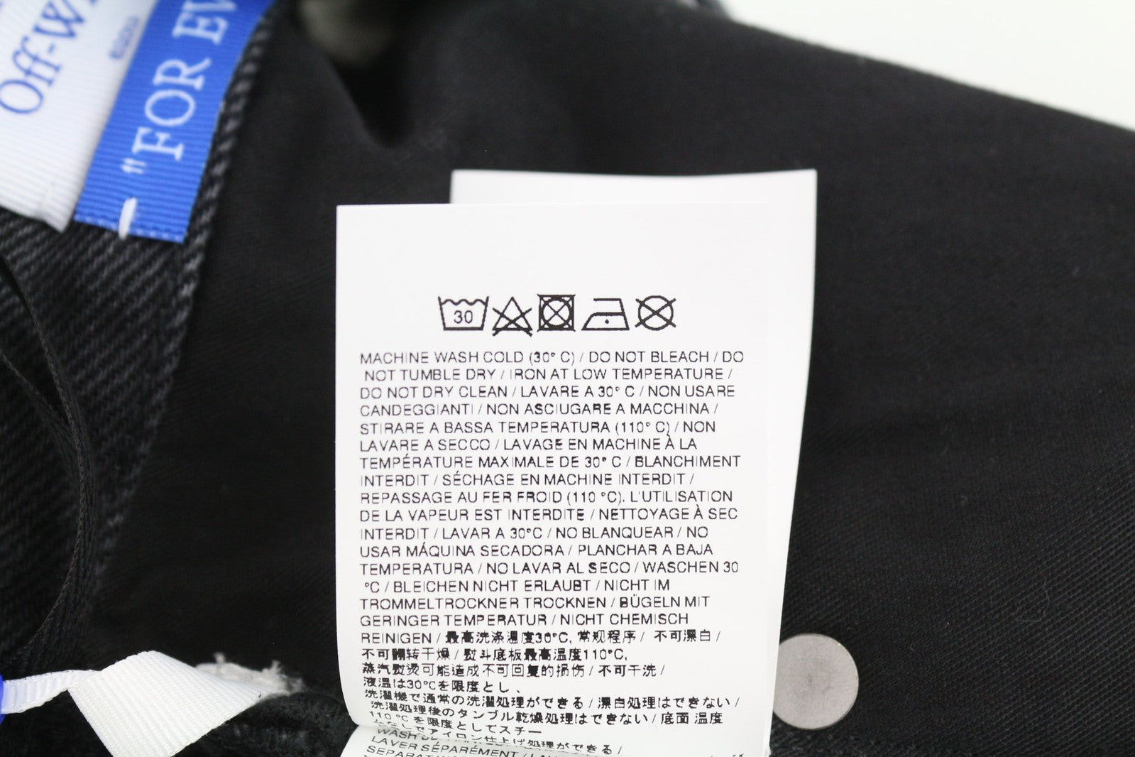 OFF-WHITE Men Jeans 31 Zip Detailed Skate Vintage Black Buttoned RRP€550