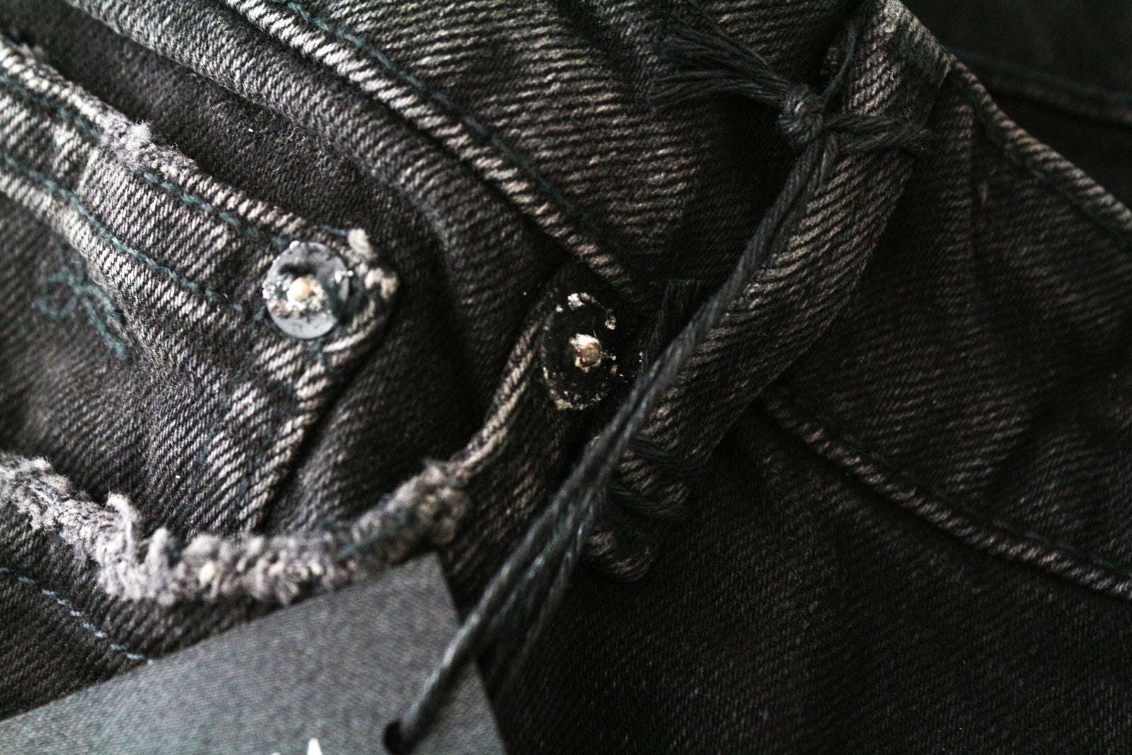 DENHAM Monroe Women's Jeans W24/L30 Tapered Girlfriend Distressed Black Washed