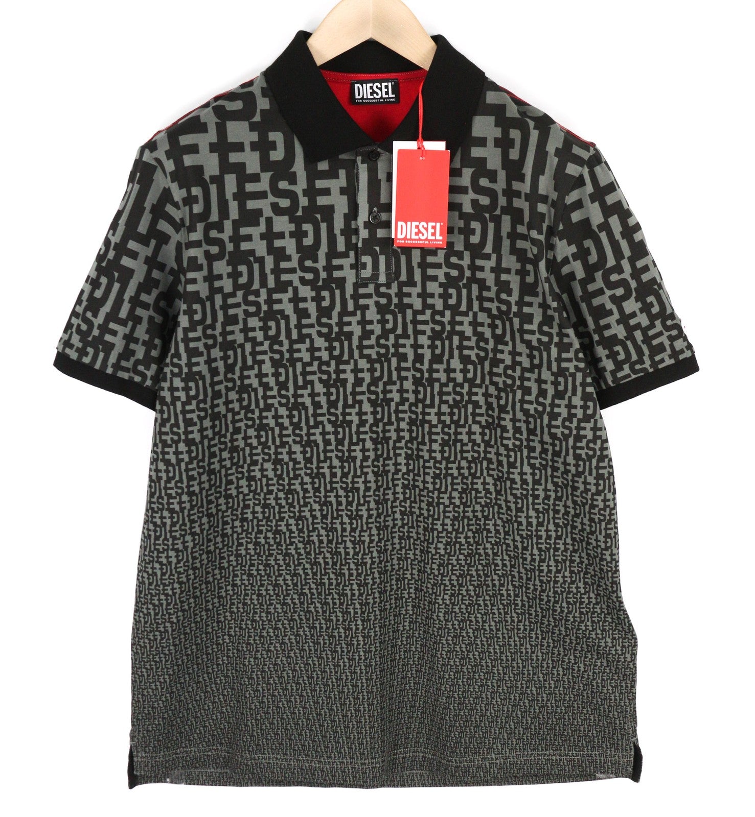 DIESEL T-Smith-Mon Polo Mens T-Shirt XL Short Sleeve Cotton Black RRP€150