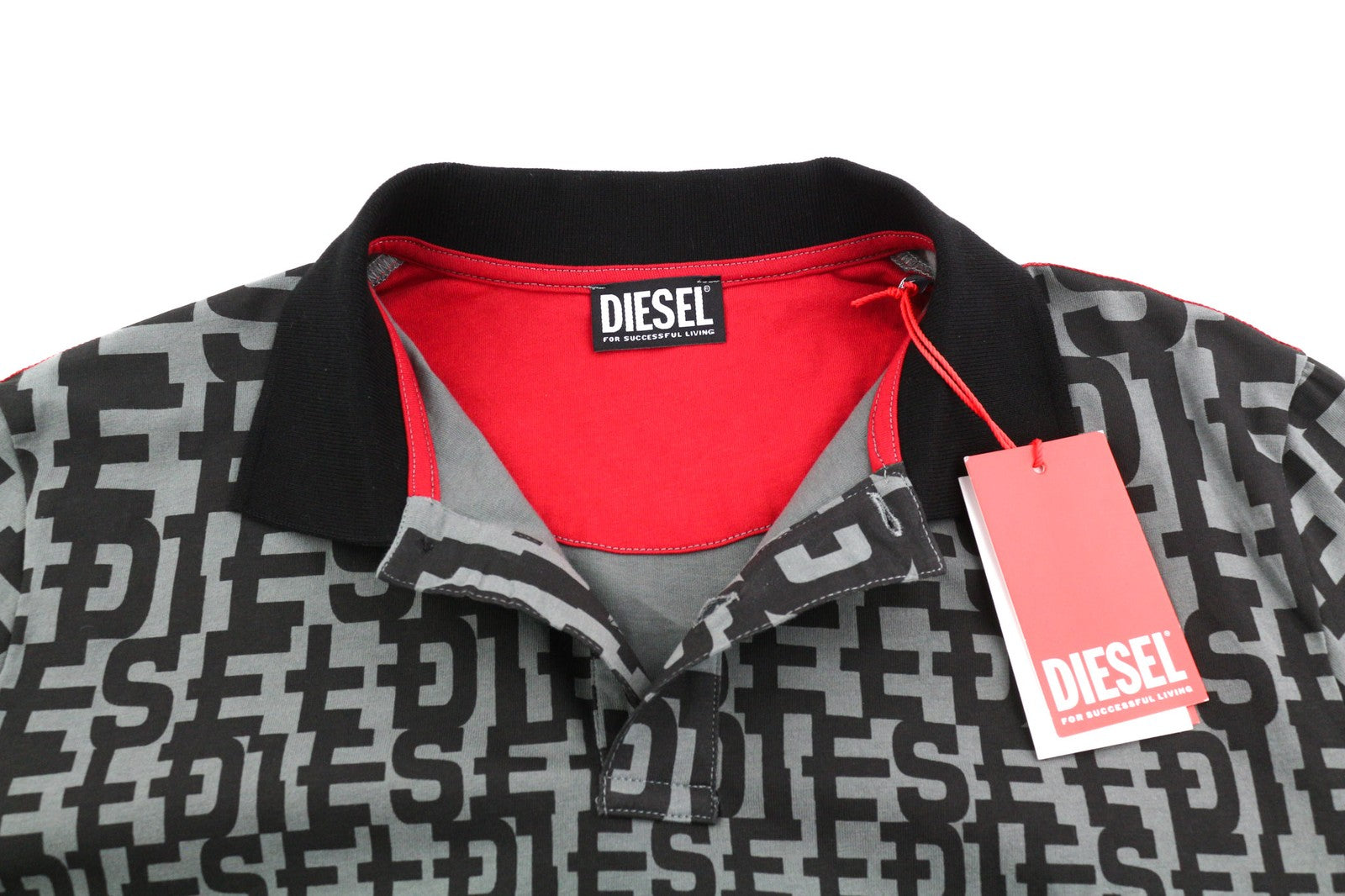 DIESEL T-Smith-Mon Polo Mens T-Shirt XL Short Sleeve Cotton Black RRP€150