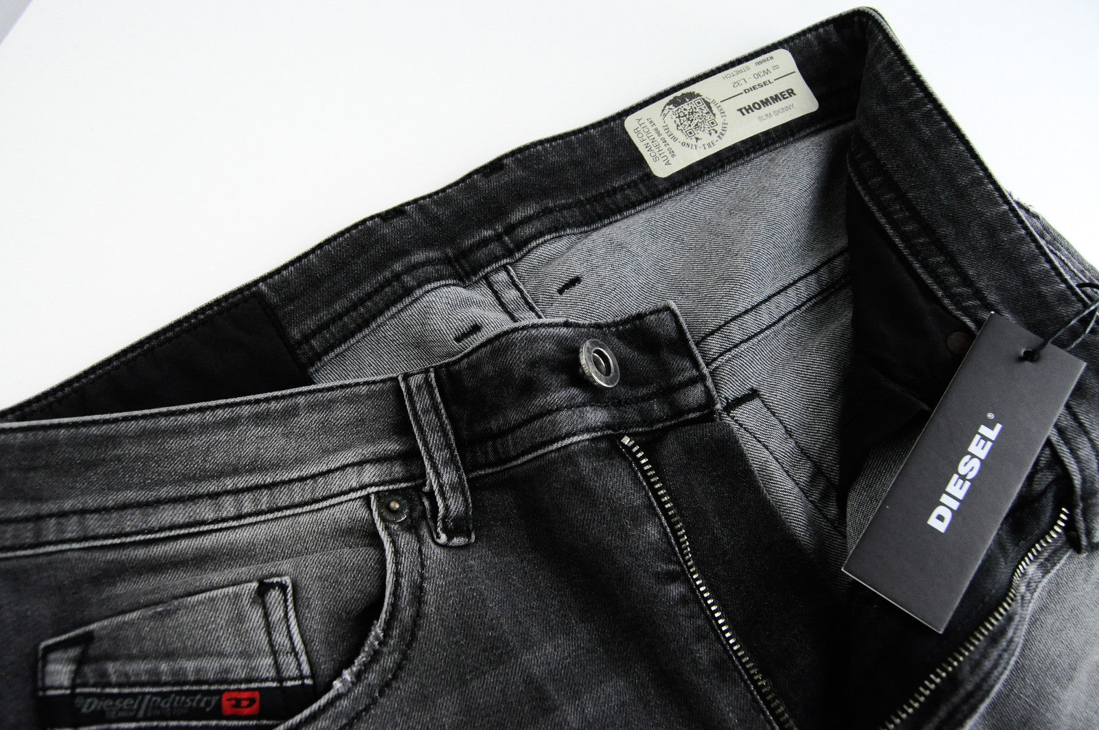 DIESEL Thommer R266U Men Jeans W30/L32 Slim Skinny Fit Grey Washed Jeans