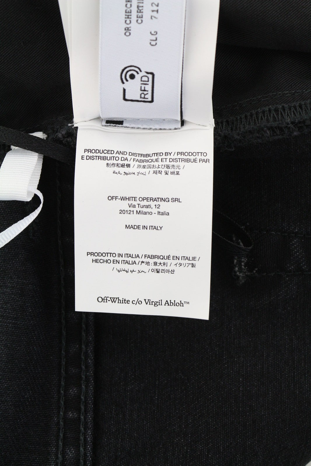 OFF-WHITE Men Jeans 32 Wide Leg Vintage Black Pure Cotton 5-Pocket RRP€650