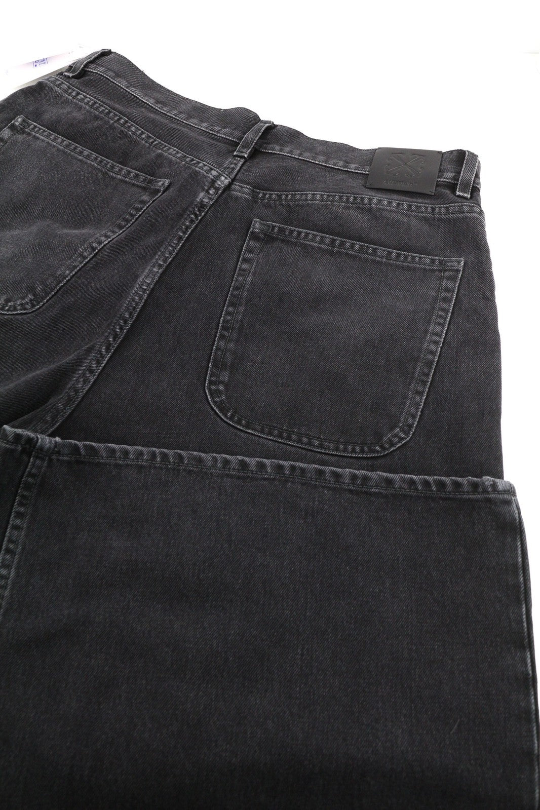 OFF-WHITE Men Jeans 32 Wide Leg Vintage Black Pure Cotton 5-Pocket RRP€650