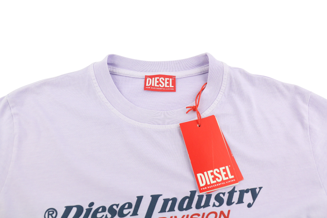 DIESEL T-Diegor-Ind Mens T-Shirt M Short Sleeve Crew Neck  Purple RRP€90