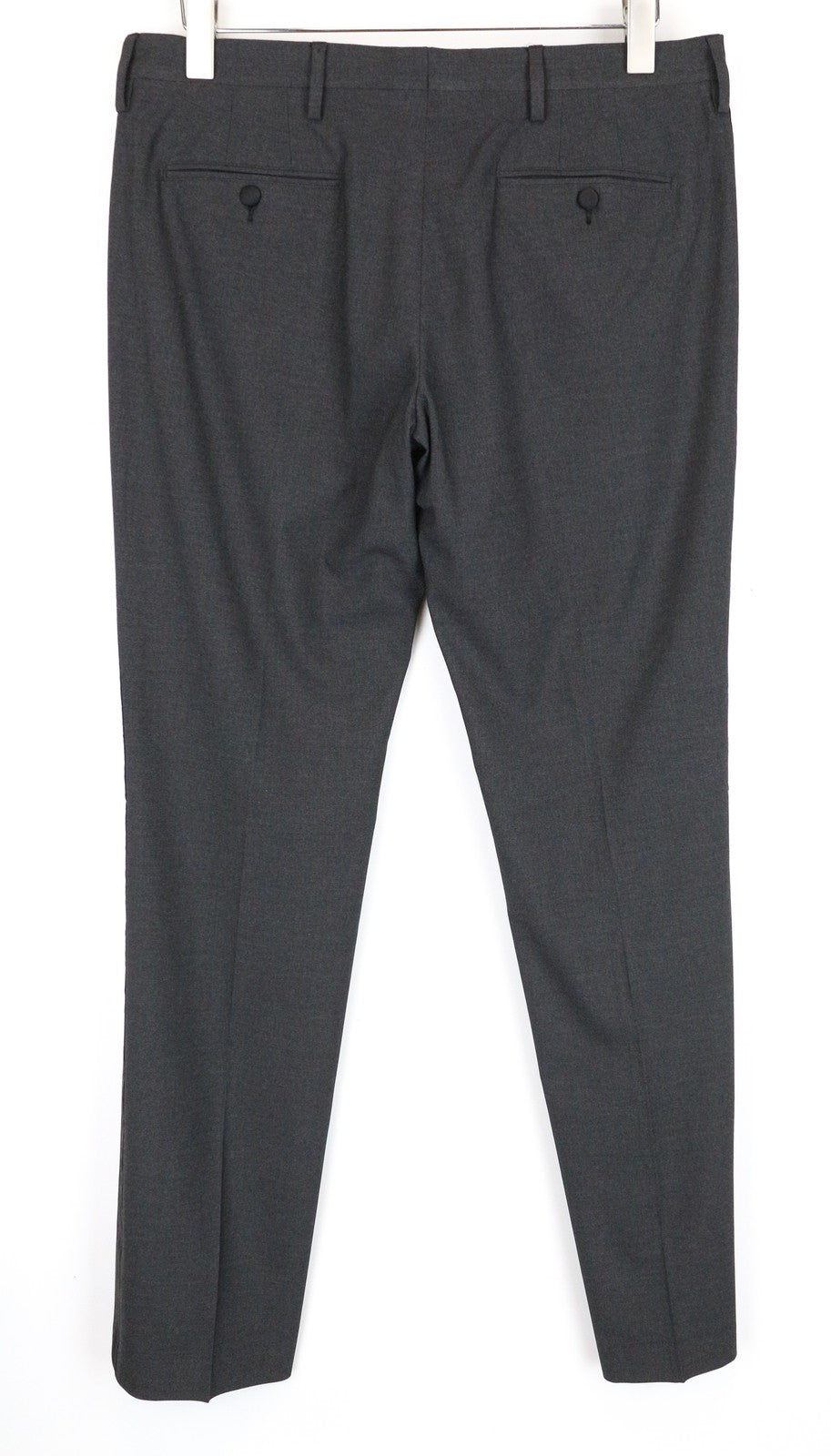 RICHMOND Men's Trousers 48 Straight Dark Grey Pleated Zip-Fly Chino Melange