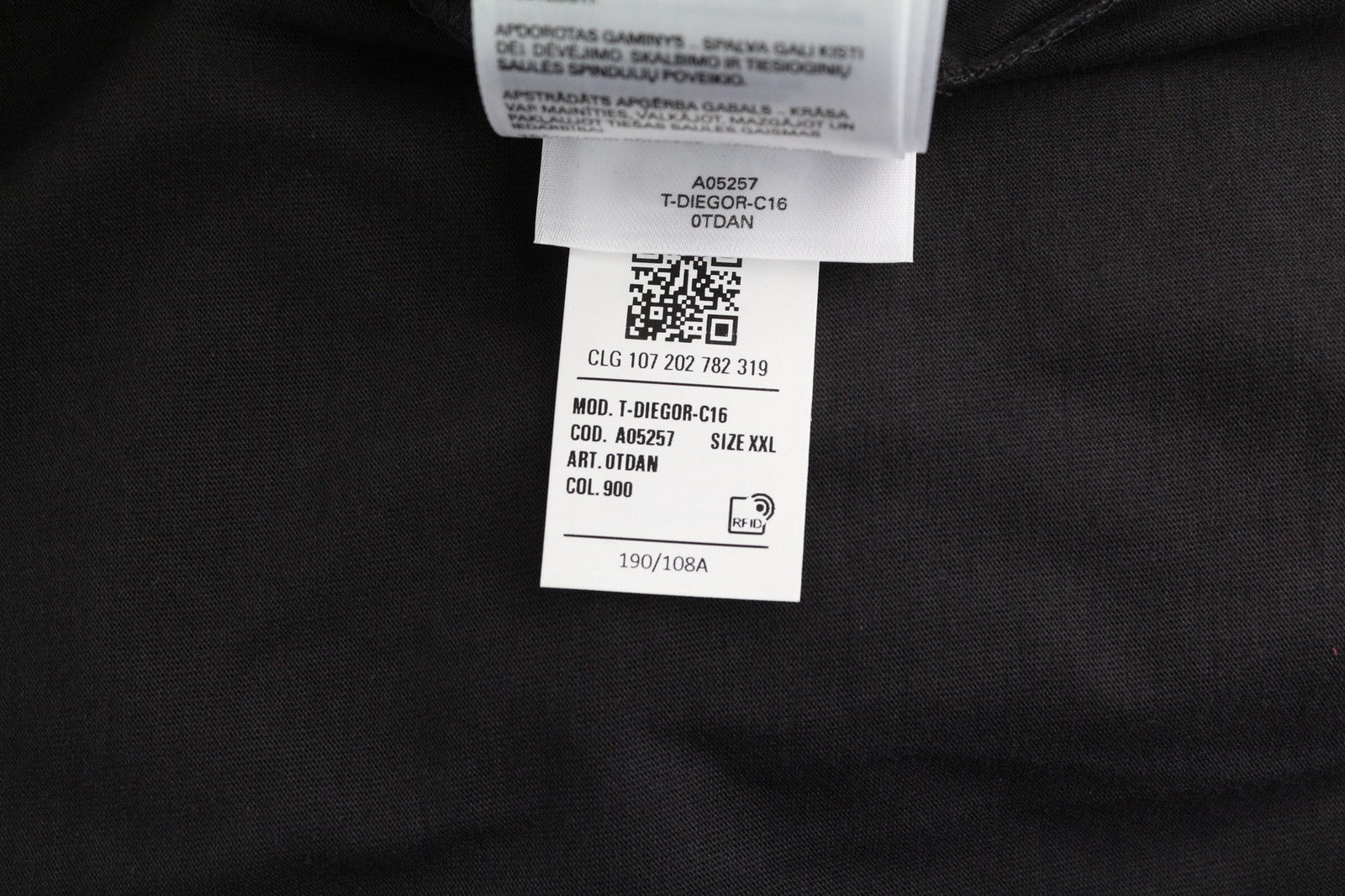 DIESEL T-Diegor-C16 Mens T-Shirt 2XL Short Sleeve Crew Neck  Black RRP€70