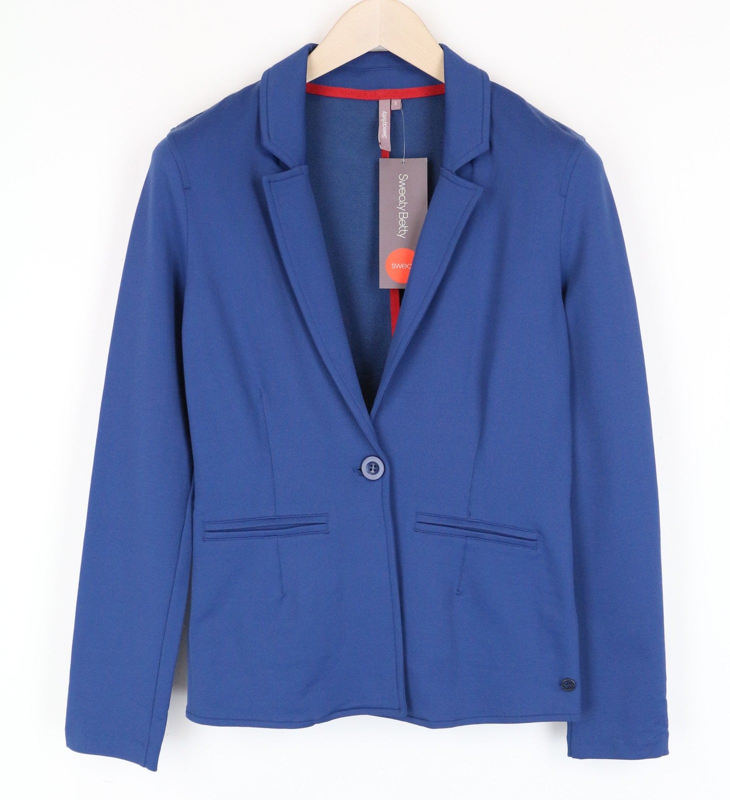SWEATY BETTY Women's Umpire Tennis Blazer S Sweat-Wicking Quick-Drying Blue