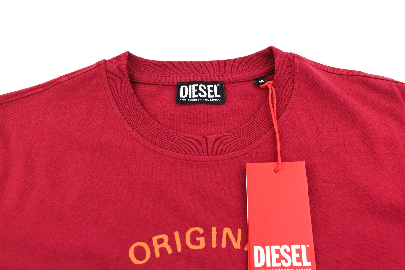 DIESEL T-Diegor-E12 Mens T-Shirt M Short Sleeve Crew Neck  Print Red Casual