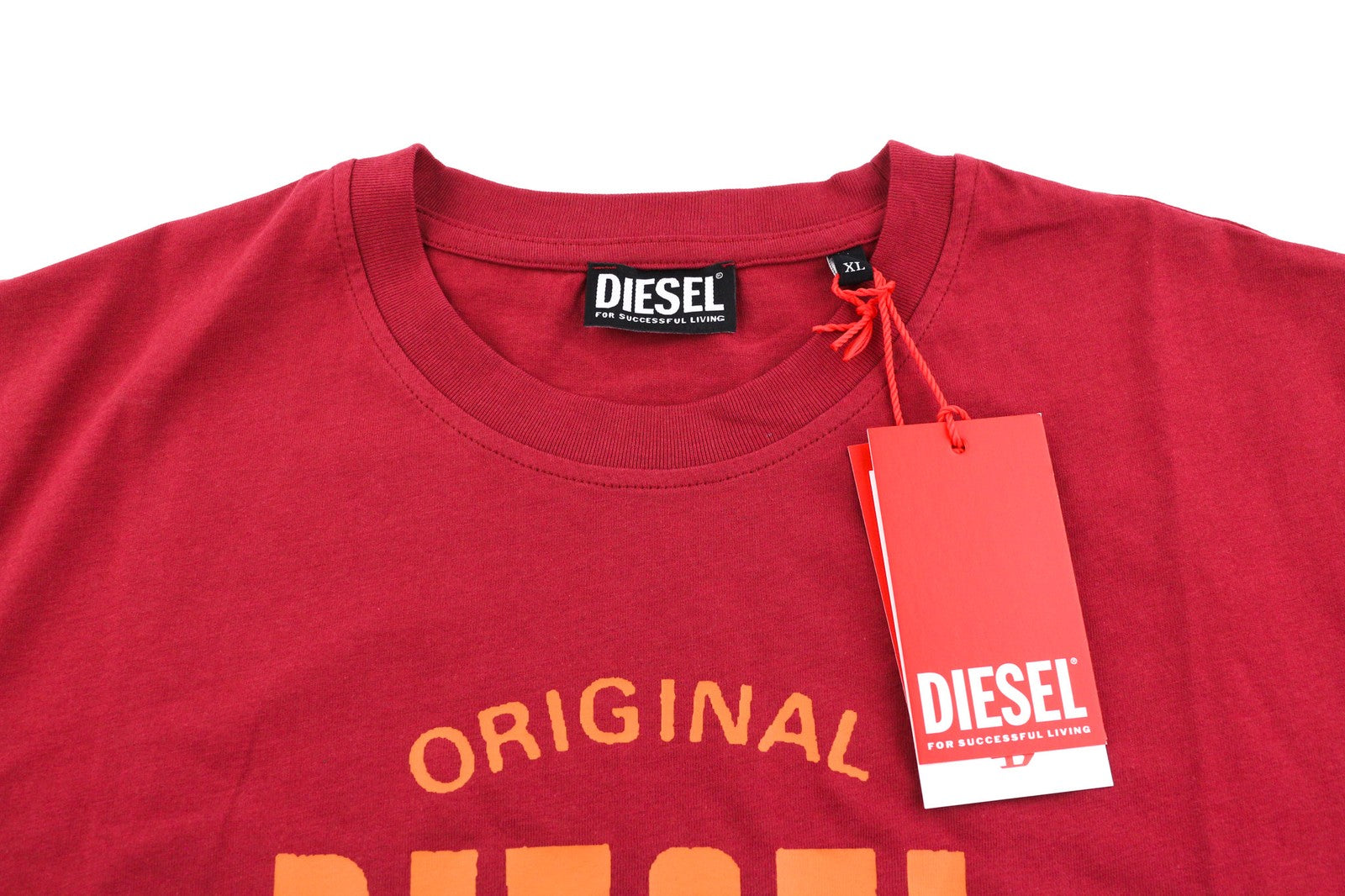 DIESEL T-Diegor-E12 Mens T-Shirt XL Short Sleeve Crew Neck  Print Red Casual