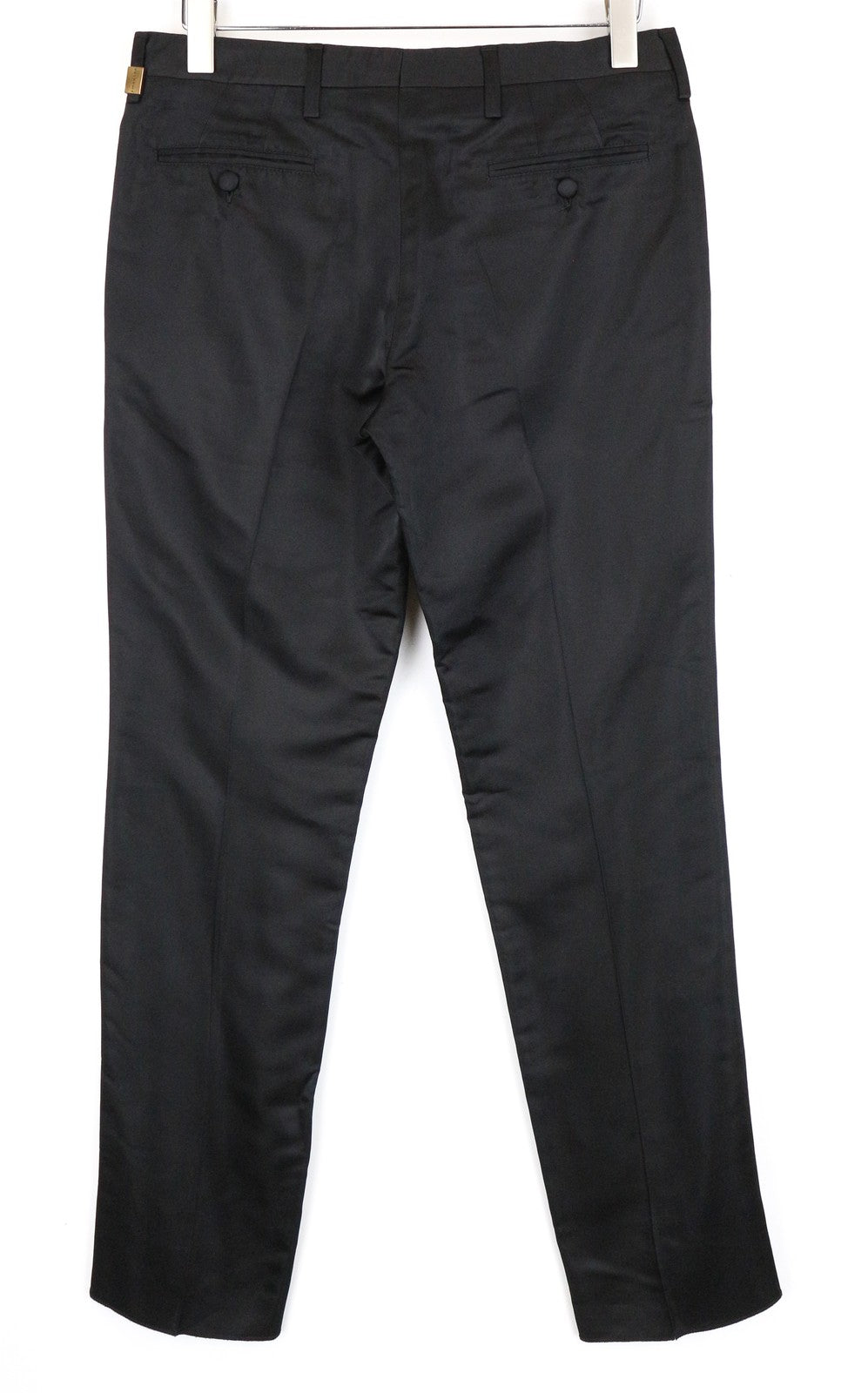 RICHMOND Men's Trousers 48 Slim Fit Black Pleated Zip-Fly Solid Chino Style