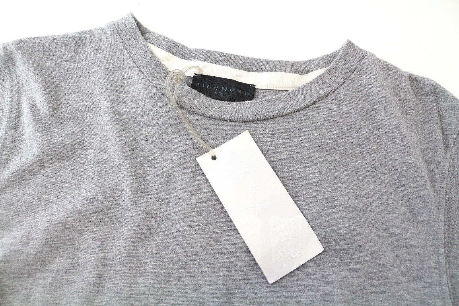 RICHMOND X Men's T-Shirt L Sleeveless Printed Back Melange Grey Crew Neckline