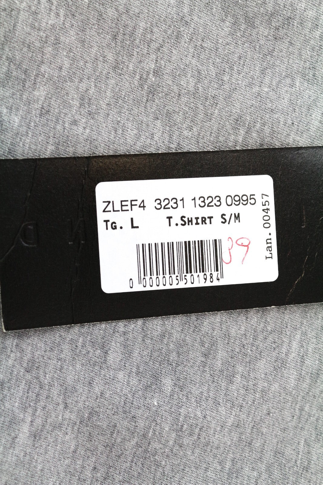 RICHMOND X Men's T-Shirt L Sleeveless Printed Back Melange Grey Crew Neckline