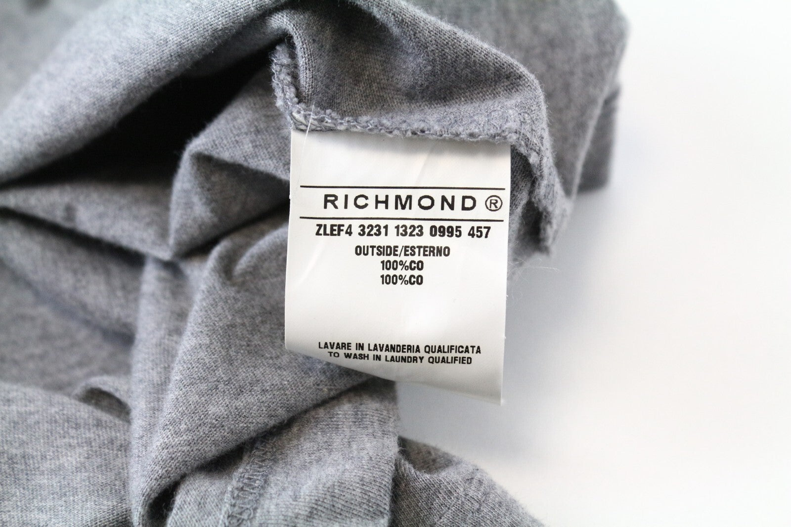 RICHMOND X Men's T-Shirt L Sleeveless Printed Back Melange Grey Crew Neckline