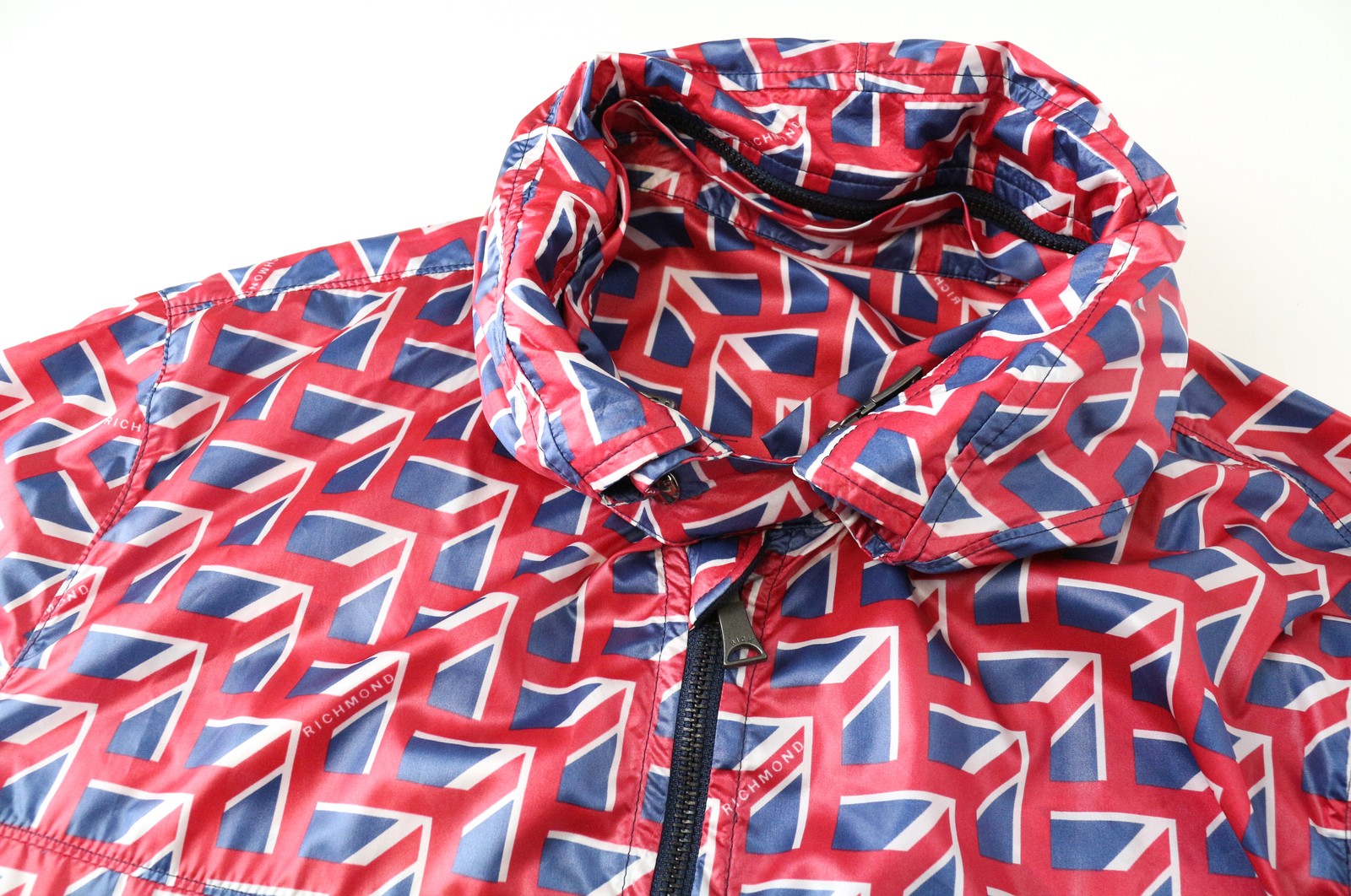 RICHMOND Men's Jacket 48 Colourful Abstract Windbreaker Hidden Hooded