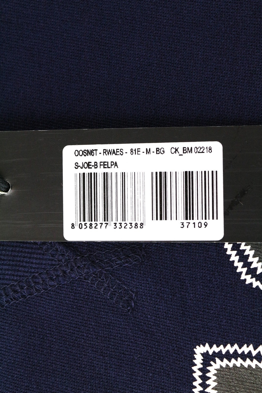 DIESEL S-Joe-B Felpa Men's Sweatshirt M Patched Slogan Dark Blue Crew Neckline