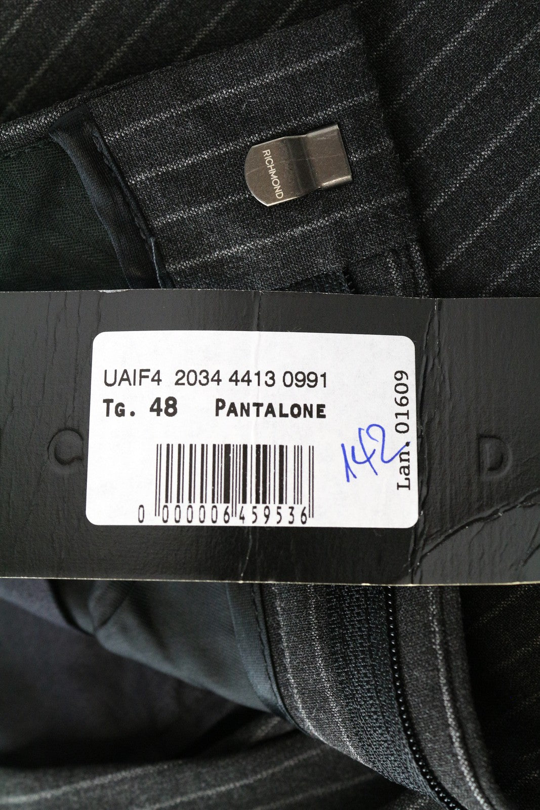 RICHMOND Men's Trousers 48 Striped Chino Styled Straight Fit Zip-Fly Formal