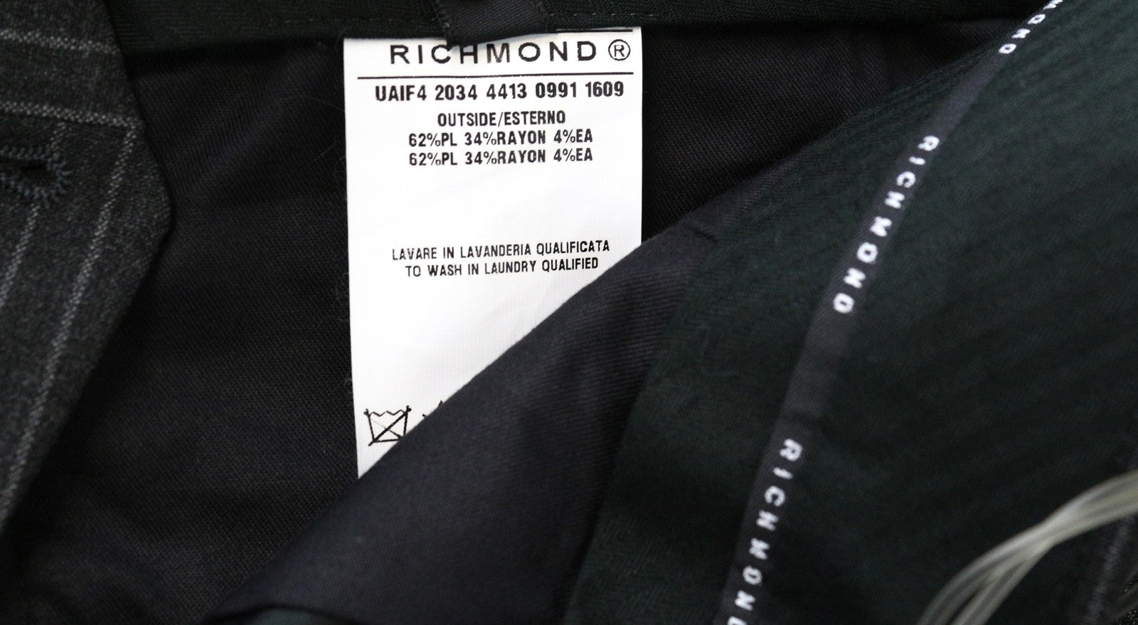 RICHMOND Men's Trousers 48 Striped Chino Styled Straight Fit Zip-Fly Formal