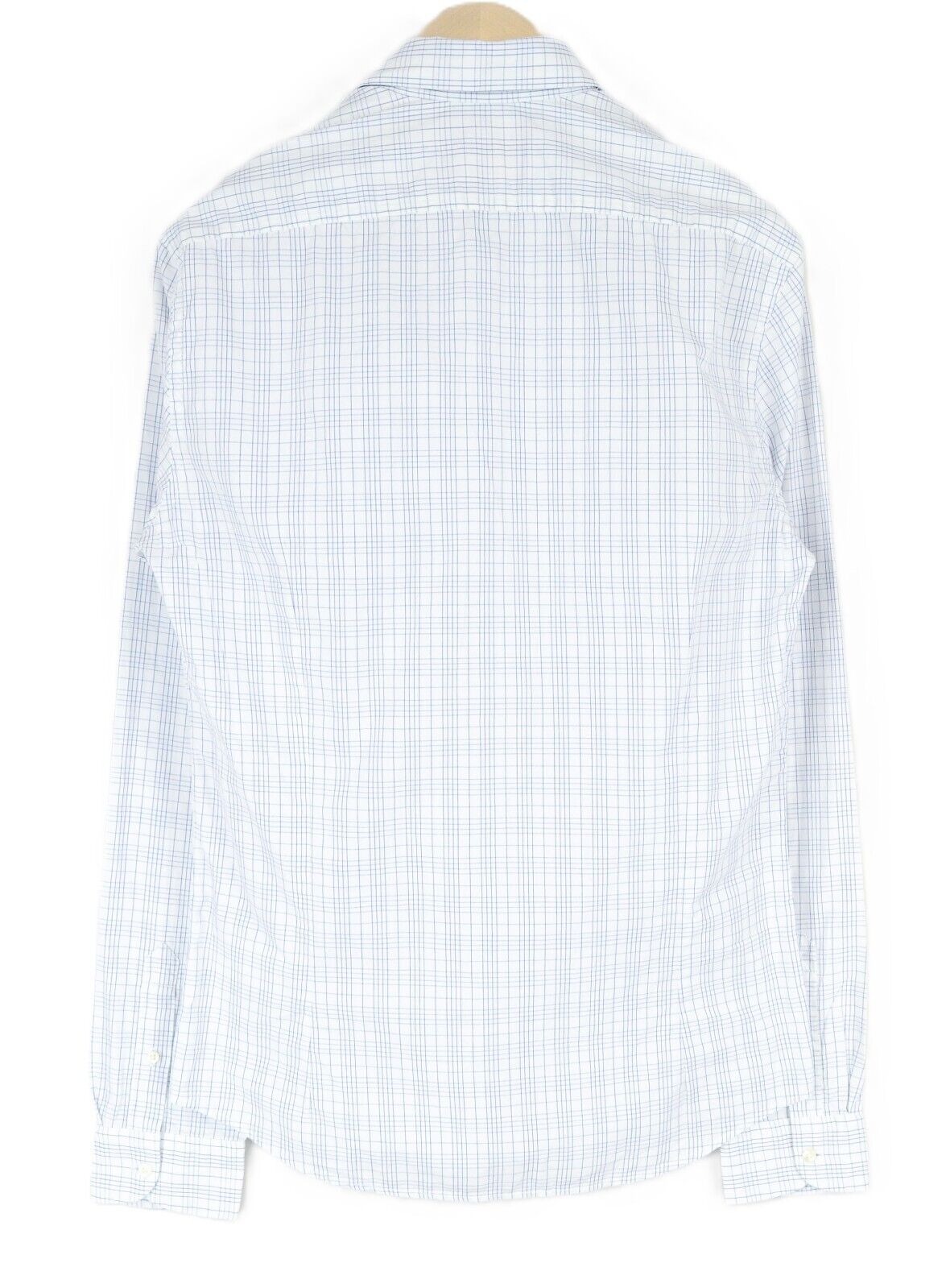 SCOTCH & SODA Ams Couture Men Shirt L Slim Fit Cotton White & Blue Checked