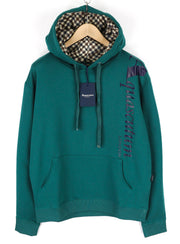 AQUASCUTUM FCIA18 Men Hoodie L Dark Green Kangaroo Hooded Pullover Straps Logo