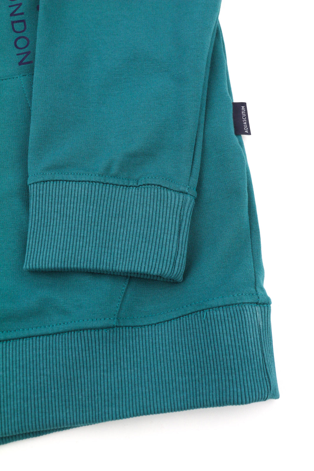 AQUASCUTUM FCIA18 Men Hoodie L Dark Green Kangaroo Hooded Pullover Straps Logo