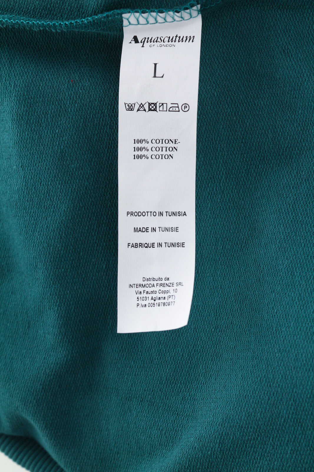 AQUASCUTUM FCIA18 Men Hoodie L Dark Green Kangaroo Hooded Pullover Straps Logo