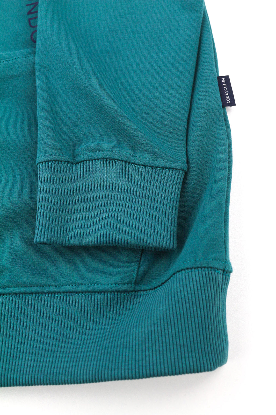 AQUASCUTUM FCIA18 Men Hoodie M Dark Green Kangaroo Hooded Pullover Straps Logo